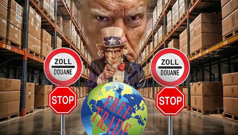 Symbolic image, EU, Germany and global economy under pressure from USA-Donald Trump, tariff threats, Elon Musk, Mark Zuckerberg, social networks, fake news, hate, hate speech, DSG Digital Services Act, re-election, USA, politics, announcements, vendetta, wanted dictator, Republicans, US electoral system, global danger, lies, 2nd term, global burden, Ukrainian war, storming White House, alliance cancellation, North America