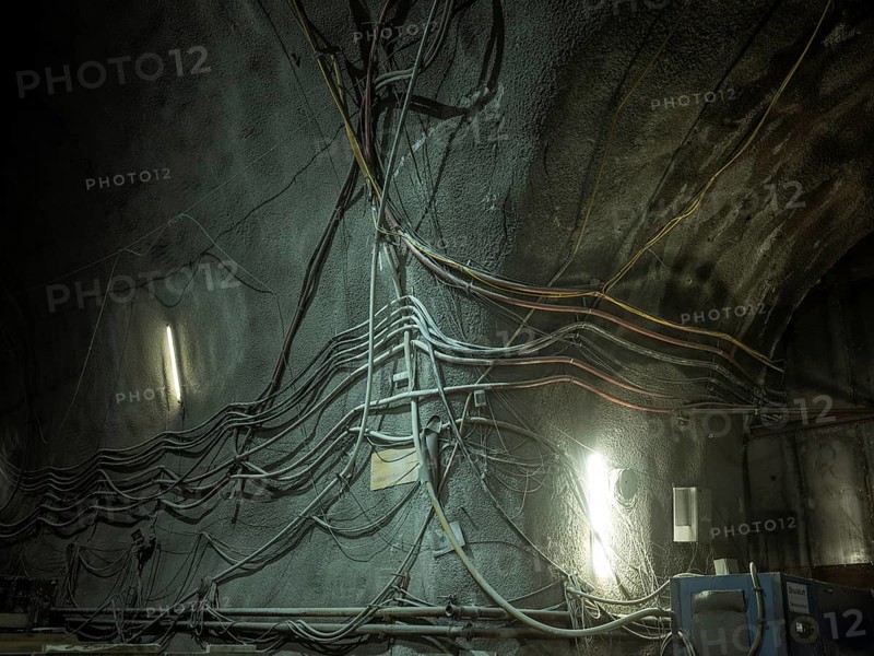 Cable in the tunnel section of construction lot H41, Brenner Base Tunnel, Zenzendorf, Tyrol, Austria, Europe