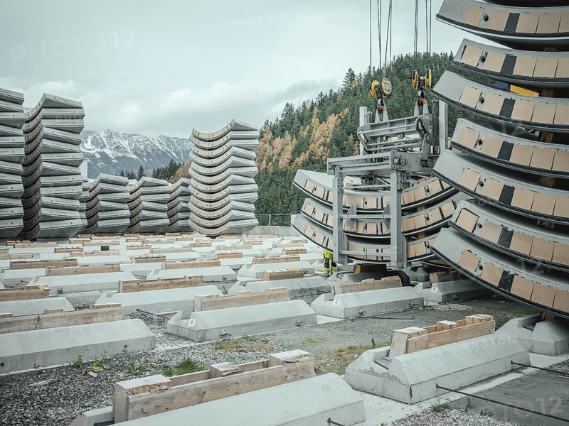 Tubbing segments for the Brenner Base Tunnel, Zinzendorf, Tyrol, Austria, Europe