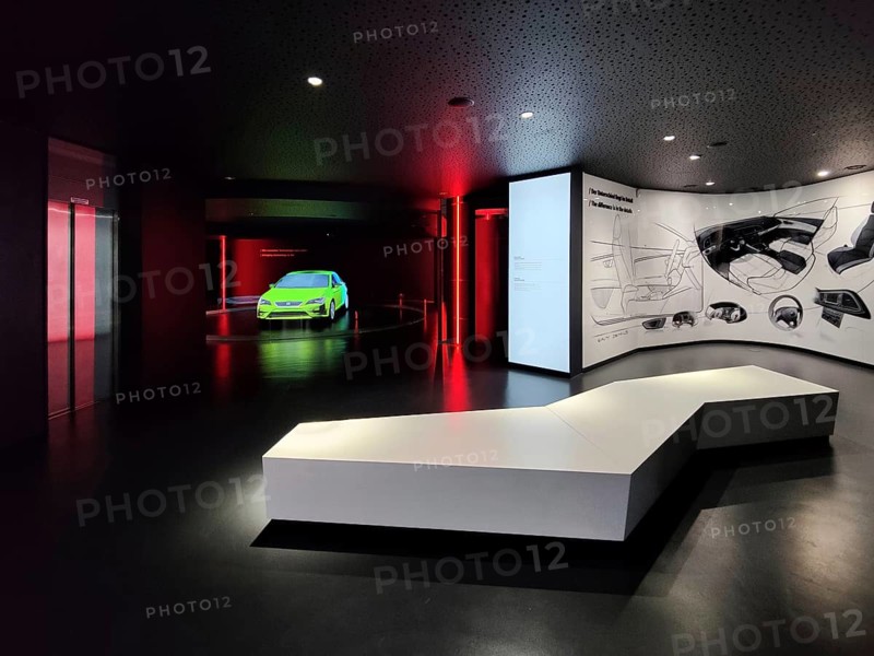 Interior view of the Seat Pavilion, Autostadt, Volkswagen AG, Wolfsburg, Lower Saxony, Germany, Europe