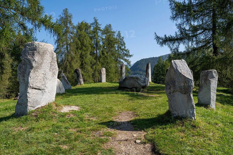 Stone circle on the Pfarrhügel, Seefeld, Tyrol, Austria, Europe