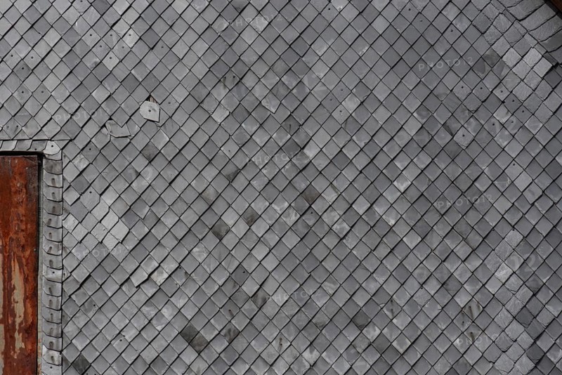 Detail of a slate façade of a residential building, Bavaria, Germany, Europe