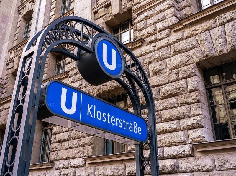 Entrance to the railway station Klosterstraße, Berlin Mitte, Berlin, Germany, Europe
