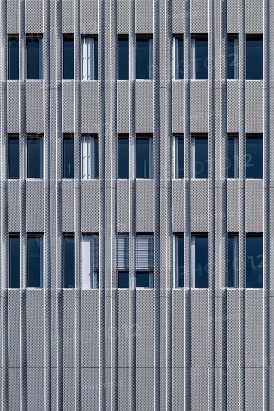 Company building sheet metal facade