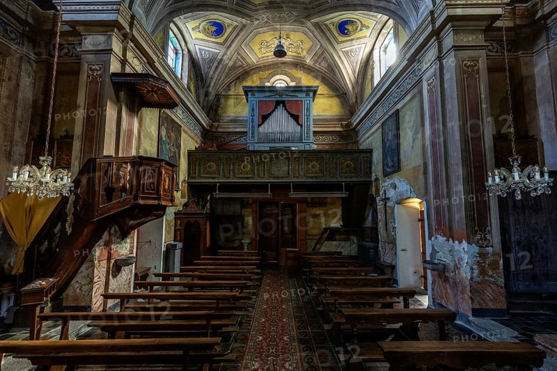 Parish church of Sant'Anna, 1747-1753, interior view, mountain village of Rasa, Centovalli, Canton Ticino, Switzerland, Europe