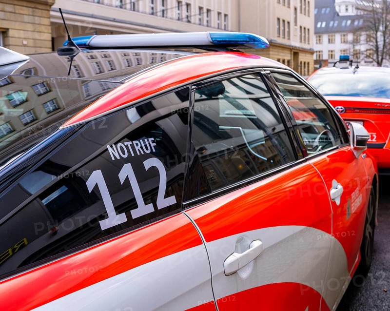 The current electric cars of the Berlin fire brigade, Berlin, Germany, Europe