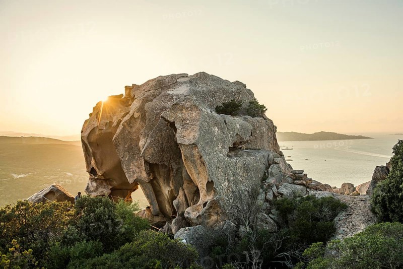 Bizarre granite rocks, Roccia dell Orso, sunset, Capo d'Orso, Palau, Costa Smeralda, Sardinia, Italy, Oceania