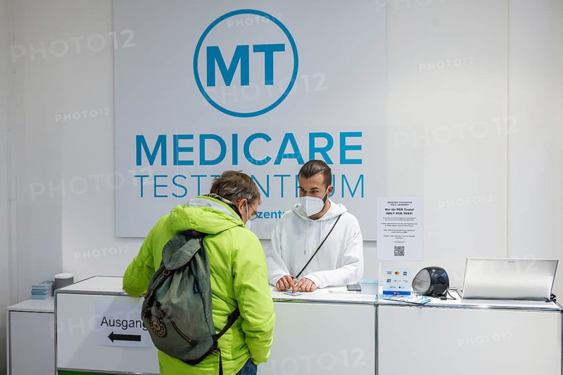 Cologne, North Rhine-Westphalia, Germany - Covid rapid test at the Medicare test centre, consultation