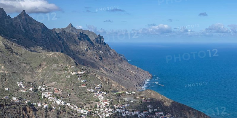 Atlantic coast near Taganana, Tagana valley, Barranco de la Iglesia, Anaga mountains, Las Montanas de Anaga, Tenerife, Canary Islands, Spain, Europe