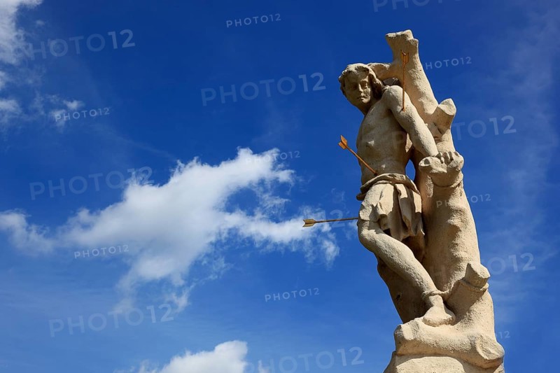 Banat, Timisoara, Timisoara, Old Town, part of the Trinity Column or Plague Column at Piata Unirii, Unification Square, Cathedral Square, Romania, Europe