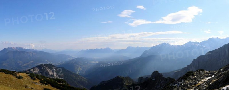 Alpine panorama of the Northern Alps, taken near Garmisch-Partenkirchen