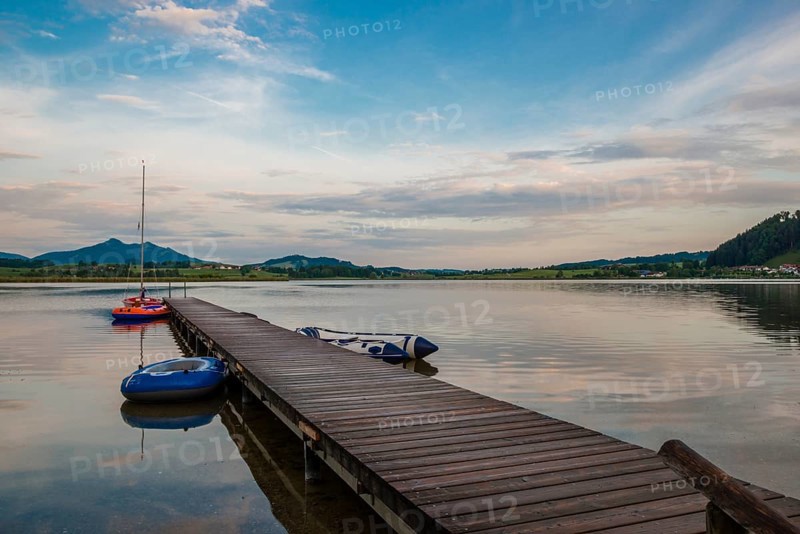 Hopfensee, near Fuessen, Ostallgaeu, Bavaria, Germany, Europe