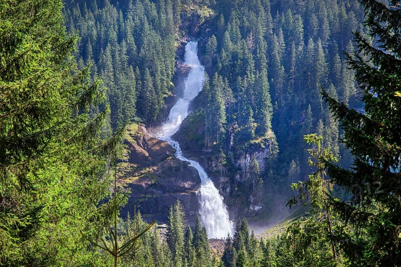 Krimml Waterfalls, the highest in Austria with a drop of 385 metres, Krimml, Krimml Achental, Hohe Tauern National Park, Pinzgau, Salzburg province, Austria, Europe