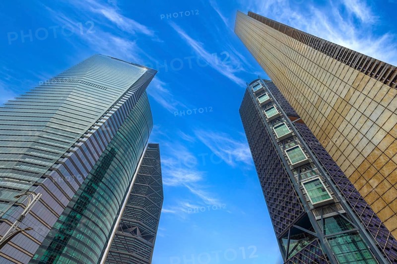 Mexico City Financial Center buildings, banks, and businesses close to Paseo De Reforma
