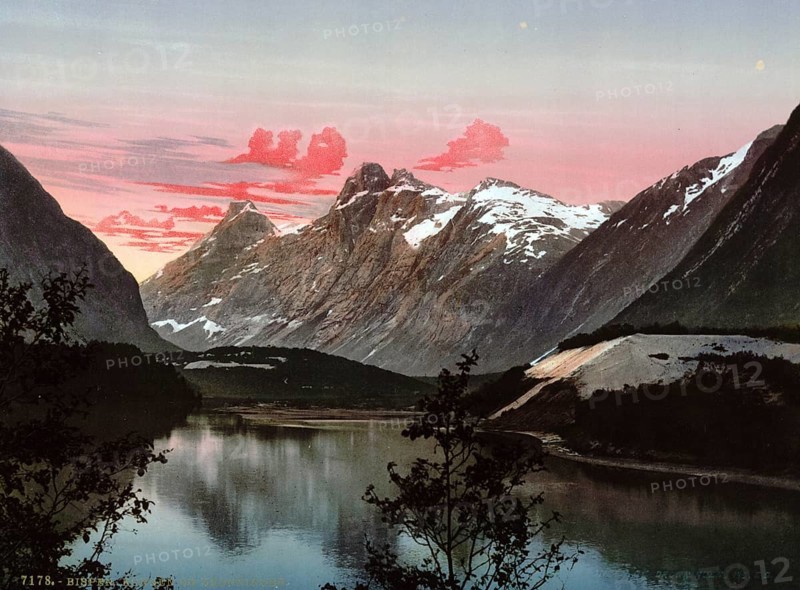 Kongen og Dronningen, Bispen, Norway, View from 1885, Historical, digitally restored reproduction from a 19th century original, Record date not stated, Europe