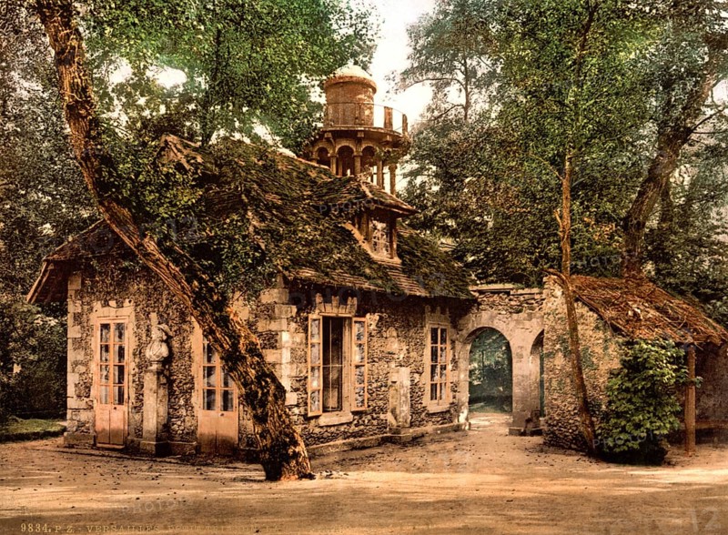 Petit Trianon, pleasure palace in the park of Versailles, farm buildings, Versailles, France, ca 1890, Historical, digitally restored reproduction from a 19th century original, Record date not stated, Europe