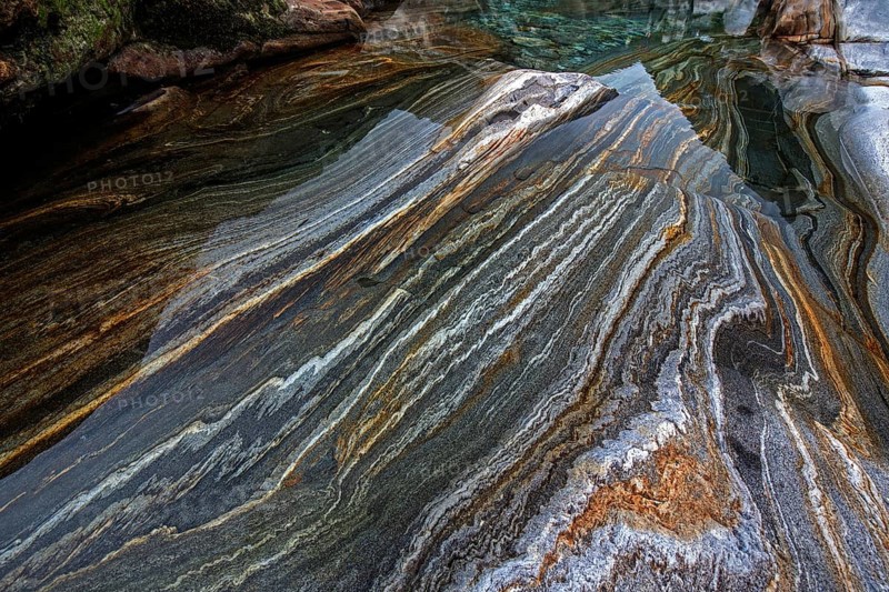 Rocks, rock structures, clear water, Verzasca River, near Lavertezzo, Verzasca Valley, Valle Verzasca, Canton Ticino, Switzerland, Europe