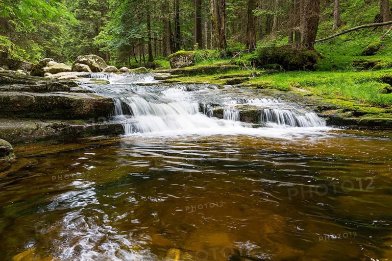 Mummelfall, Mummel waterfall near Harrachsdorf in the Giant Mountains, Czech Republic, Europe
