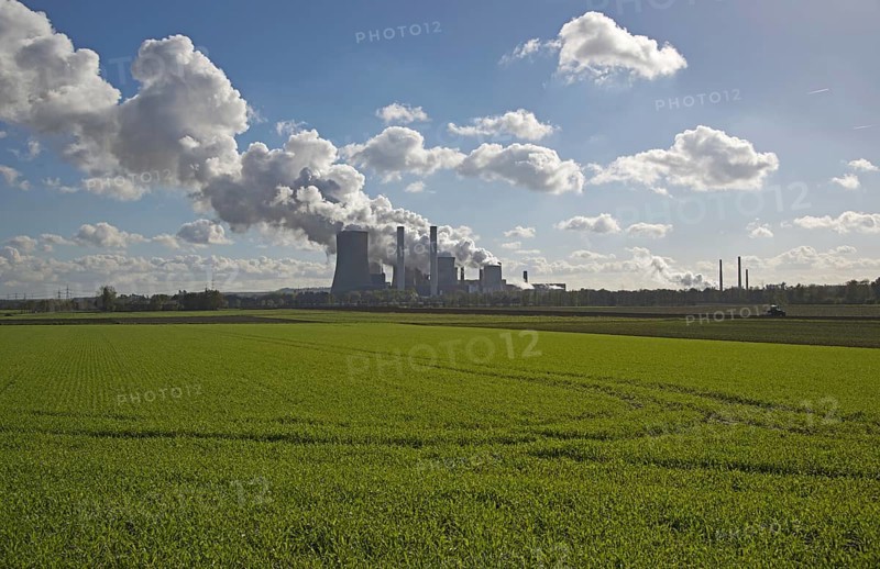 Niederaußem power plant, a base-load power plant operated by RWE PowerAG using lignite in Bergheim-Niederaußem, Rhine-Erft district, North Rhine-Westphalia, Germany, Europe