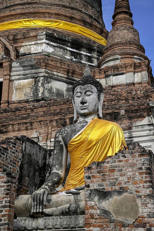Buddha statue in Wat Yai Chai Mongkhon, Buddhist temple, Ayutthaya, Ayutthaya province, Thailand, Asia