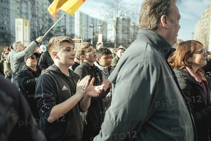 Demonstrators at the final rally of Beatrix von Storch and the AfD in the Bundestag election campaign in Lichtenberg, Berlin, Germany, Europe