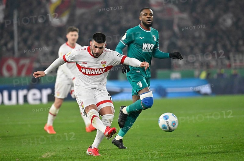 Goal kick Action Goal chance Deniz Undav VfB Stuttgart (26) DFB-Pokal, MHPArena, MHP Arena Stuttgart, Baden-Württemberg, Germany, Europe