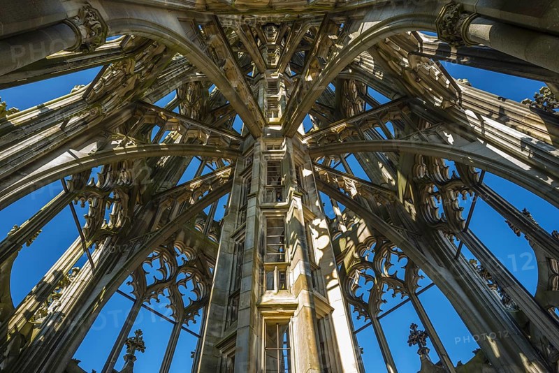 Spire from the inside, staircase to the viewing platform, Ulm Minster, Ulm, Baden-Württemberg, Germany, Europe