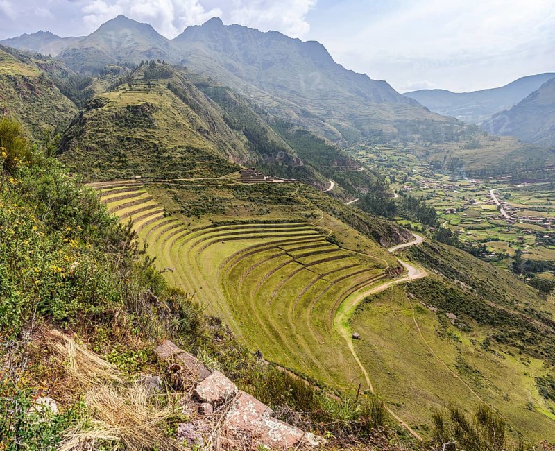 Inca complex at Pisac, Sacred Valley of the Incas, Cusco, Peru, South America