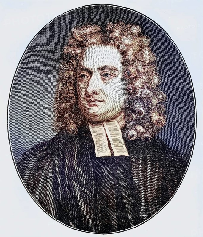 Dean Swift, also Jonathon Swift, pseudonym Isaac Bickerstaff, 1667-1745, Anglo-Irish author, Historical, digitally restored reproduction from a 19th century original, Record date not stated