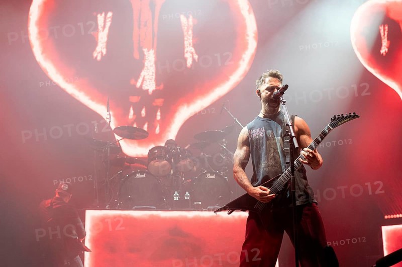 Matthew Tuck from Bullet For My Valentine live on The Poisoned Ascendancy EU Tour 2025 Celebrating the 20th Anniversary of the Iconic Albums, Playing Them in Full at the Max-Schmeling-Halle in Berlin on 14/02/2025