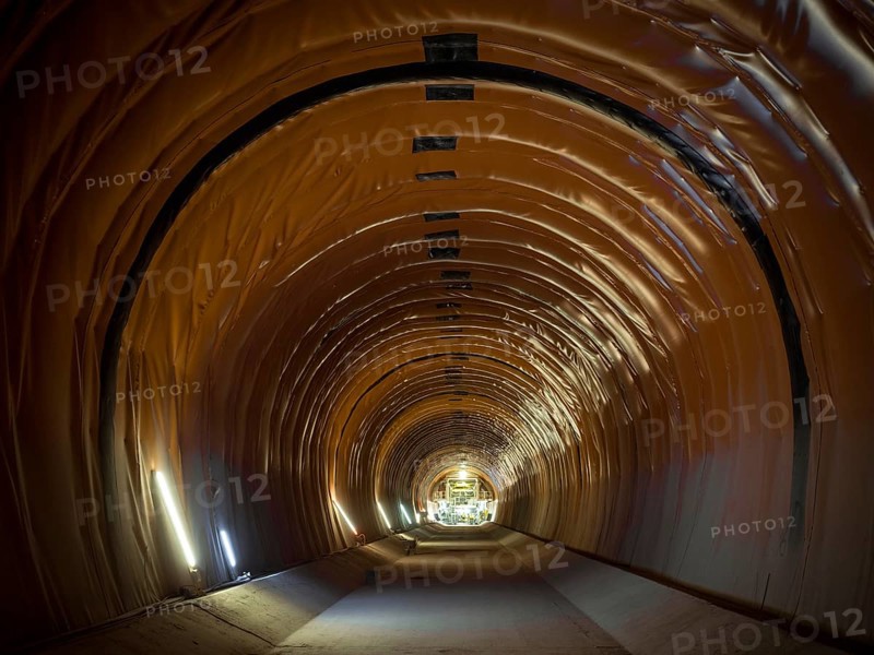 Lined tunnel section in construction lot H53, Brenner Base Tunnel, Wolf, Tyrol, Austria, Europe
