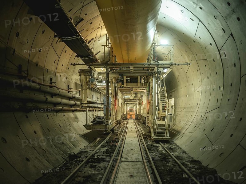 Double-shield tunnel boring machine in section H53 of the Brenner Base Tunnel, Tyrol, Austria, Europe