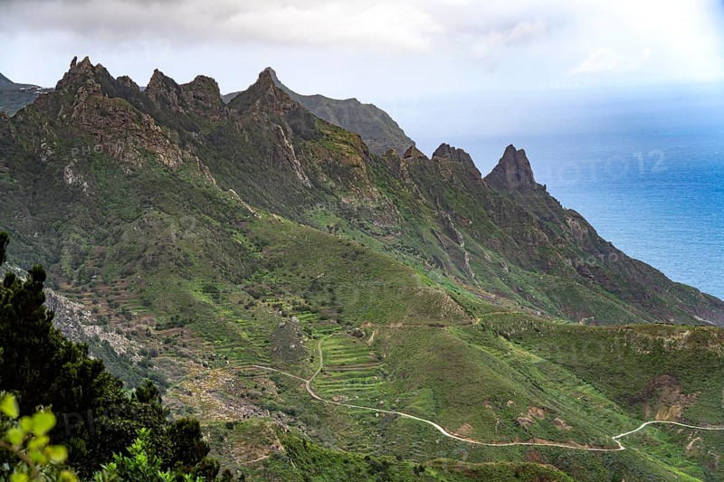 Landscape on the coast in the Anaga Mountains near Taganana, Tenerife, Canary Islands, Spain, Europe