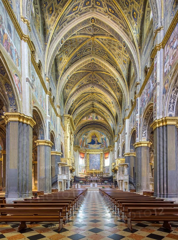 View of the main altar in the Cathedral of Santa Maria Assunta, Cremona, Province of Cremona, Italy, Europe