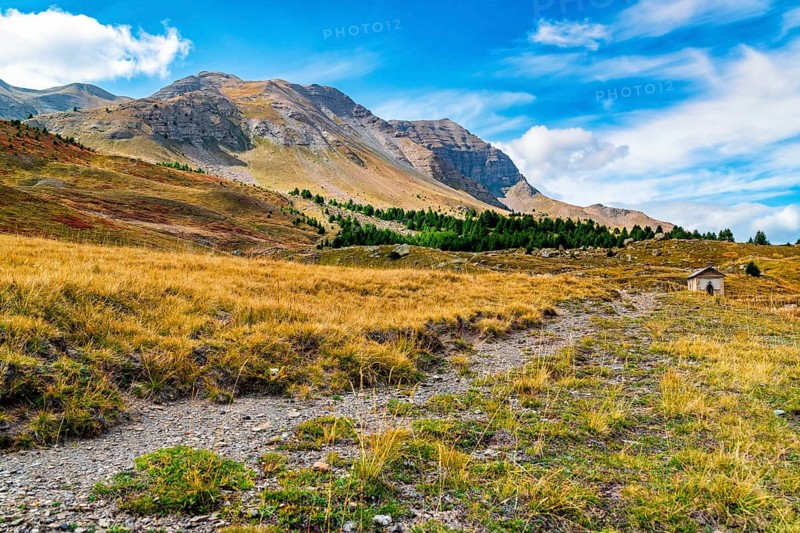 France, Alps, Départements Hautes-Alpes and Alpes-de-Haute-Provence, view of pass Col de Vars, Route des Grandes Alpes, travel landscape nature, Europe