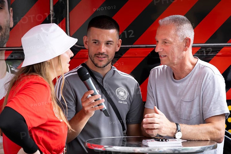 Former Bundesliga player and German international Ralf Falkenmayer is interviewed about EURO 2024 in Frankfurt's Fan Zone. Falkenmayer played a total of 385 games in the Bundesliga for Eintracht Frankfurt and Bayer 04 Leverkusen from 1981 to 1996, scoring 37 goals. He won the DFB Cup with Eintracht in the 1980-81 season and the UEFA Cup with Bayer Leverkusen in the 1987-88 season. He played four international matches for the national team from 1984 to 1986