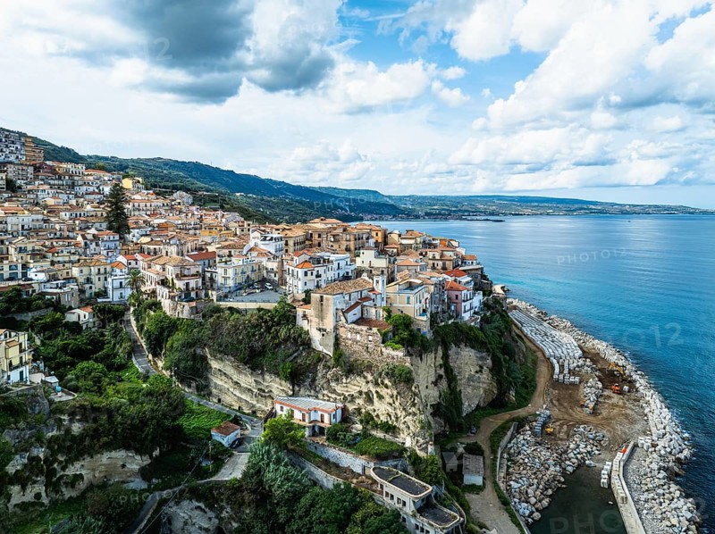 Pizzo from a drone, Calabria, Italy, Europe