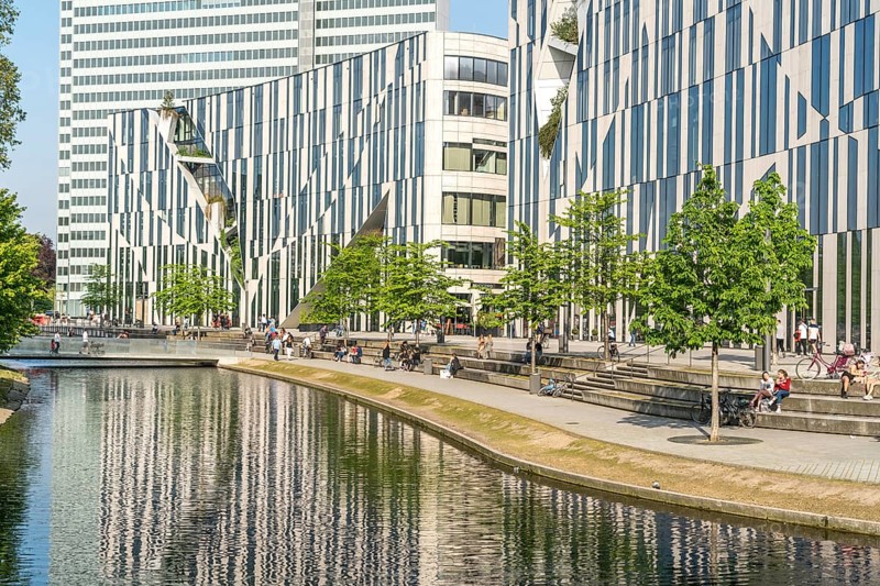 Modern architecture of the Kö-Bogen building complex, state capital Düsseldorf, North Rhine-Westphalia, Germany, Europe