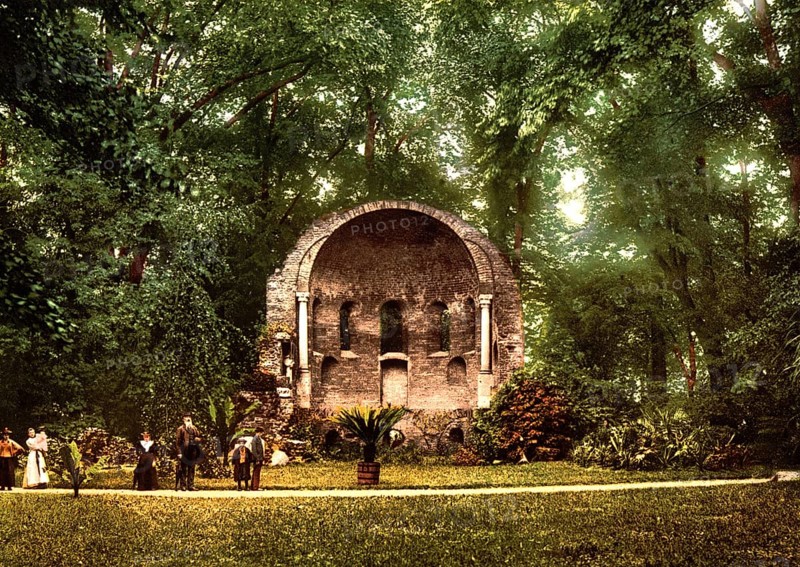 Ruins of Valkhof, Valkhofburg, a medieval royal palace of Nymegen, Nijmegen, Nijmegen, Holland, ca 1895, Historical, digitally restored reproduction from a 19th century original, Record date not stated