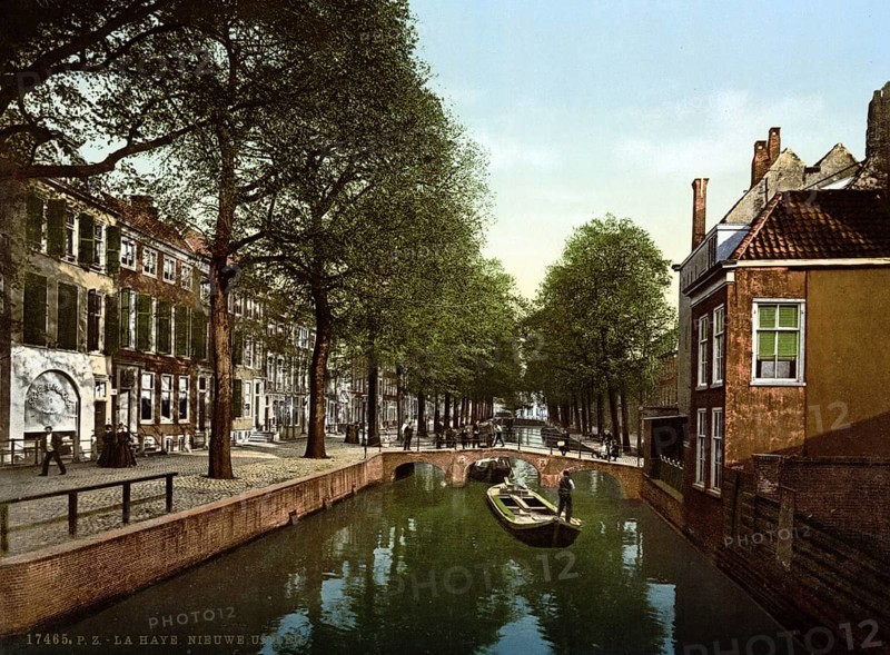 The new canal, Uitleg, The Hague, Holland, ca 1895, Historical, digitally restored reproduction from a 19th century original, Record date not stated