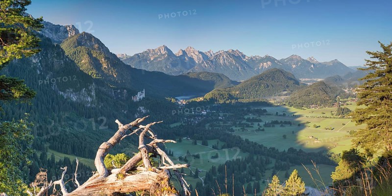 Neuschwanstein Castle, Hohenschwangau near Füssen, Ostallgäu, Allgäu, Bavaria, Germany, Europe