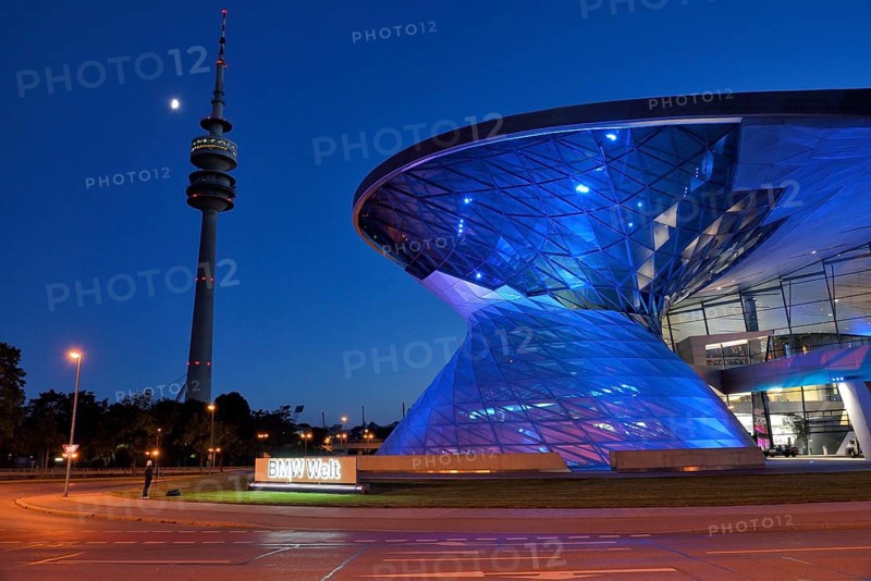 BMW World in evening light, Munich, Bavaria, Germany, Europe
