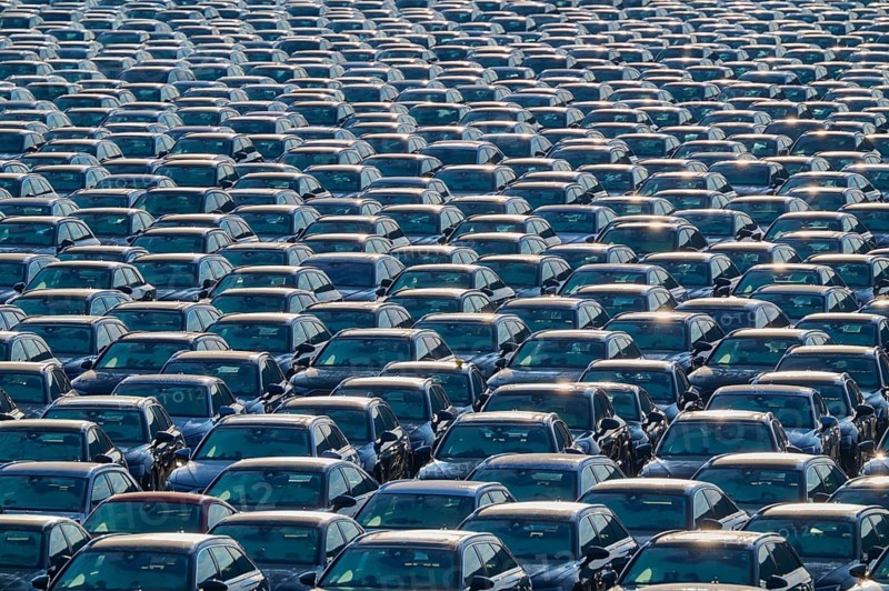 Large number of cars on assembly point, Brand Audi, Germany, Europe