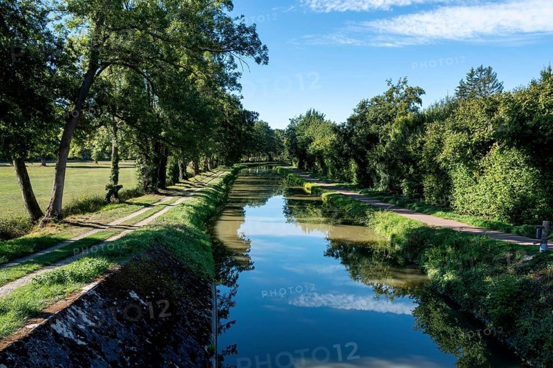 Audes-Reugny village. The Canal du Berry was declassified in 1955. Allier department. Auvergne Rhone Alpes. France