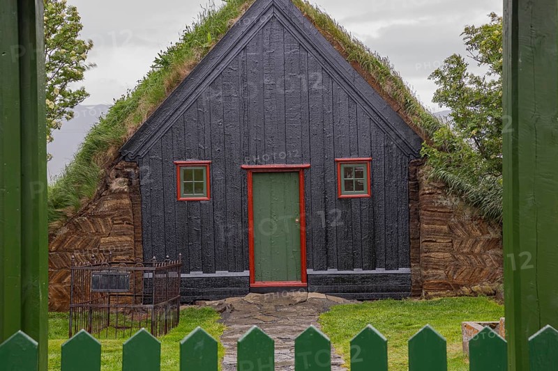 Turf church at Vidimyri (Skagafjordur), North Iceland