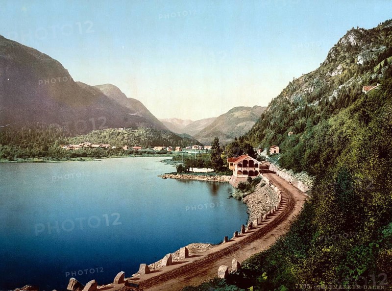 Dalen, village in the province of Telemark, Norway, around 1895, Historical, digitally restored reproduction from a 19th century original, Record date not stated, Europe