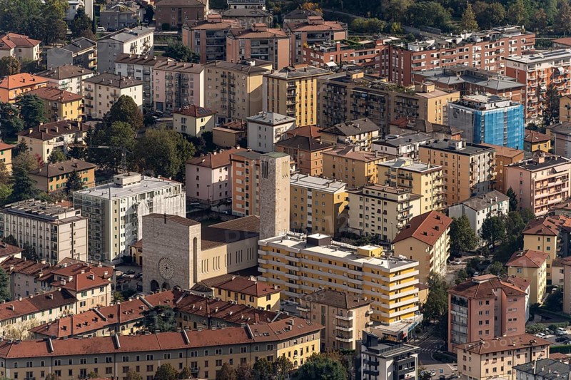Apartment buildings and apartment blocks in Trento, Trentino, Italy, Europe