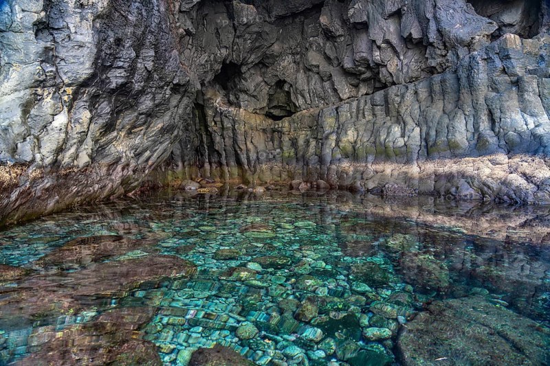 The natural volcanic pool Charco de la Laja, El Hierro, Canary Islands, Spain, Europe