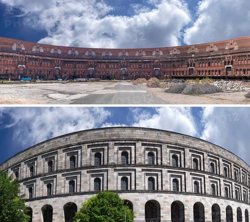 Exterior and interior view of the Congress Hall, unfinished National Socialist monumental building on the Nazi Party Rally Grounds, Bayernstr.100, Nuremberg, Middle Franconia, Bavaria, Germany, Europe
