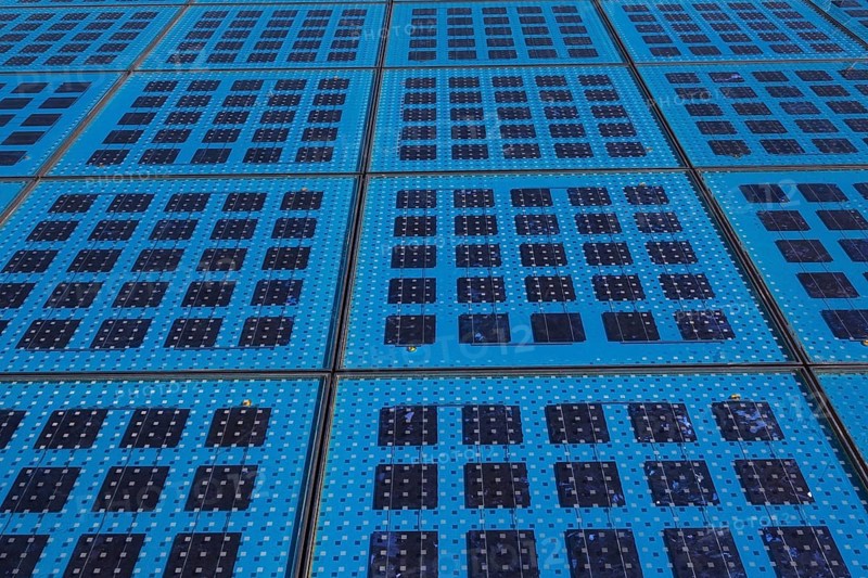 Monument or Greeting to the Sun solar panels installation by Nikola Basic, Zadar, Croatia, Europe